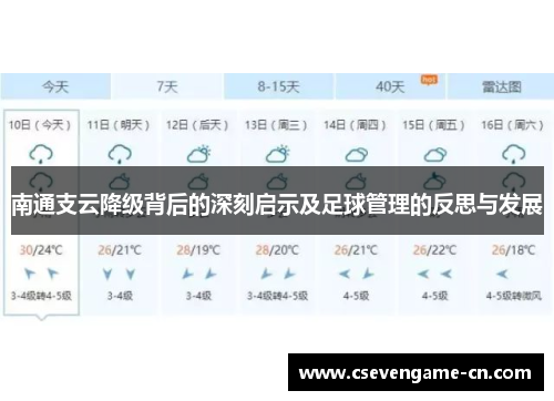 南通支云降级背后的深刻启示及足球管理的反思与发展