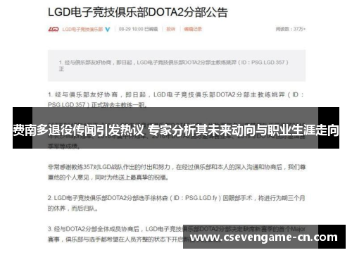 费南多退役传闻引发热议 专家分析其未来动向与职业生涯走向